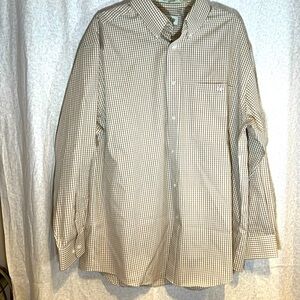 Orvis men’s button down tank white plaid dress shirt